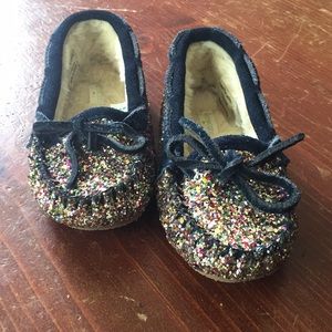 ✨ Crew Cuts - Glitter moccasin slippers